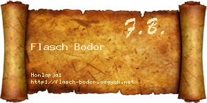 Flasch Bodor névjegykártya
